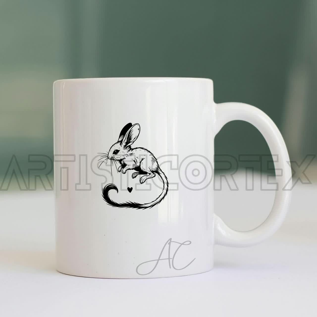 Delicate Jerboa SVG Bundle, Jerboa Line Art PNG, Floral Jerboa
